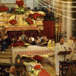 Celebrazione della Santa Messa a Lu alla presenza dell'urna con le reliquie di San Giovanni Bosco