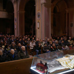 Celebrazione della Santa Messa a Mirabello alla presenza dell'urna con le reliquie di San Giovanni Bosco