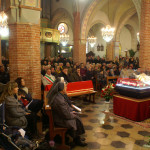 Celebrazione della Santa Messa a Borgo San Martino alla presenza dell'urna con le reliquie di San Giovanni Bosco